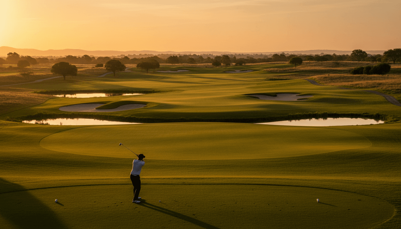 Realistic golf course displayed on simulator screen
